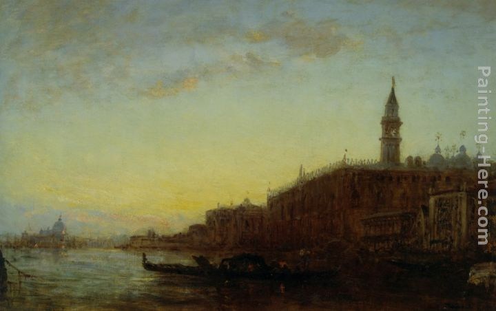 Felix Ziem Gondole quittant le quai des Escvalons Venise